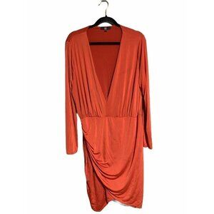 missguided plus size faux wrap bodycon long sleeve dress size 20